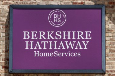 Greenfield - Circa June 2019: Berkshire Hathaway HomeServices Sign. HomeServices is subsidiary of Berkshire Hathaway Energy I clipart