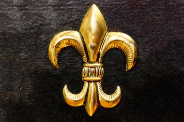 Altın Fleur-de-lis boyalı siyah arka plan Ii
