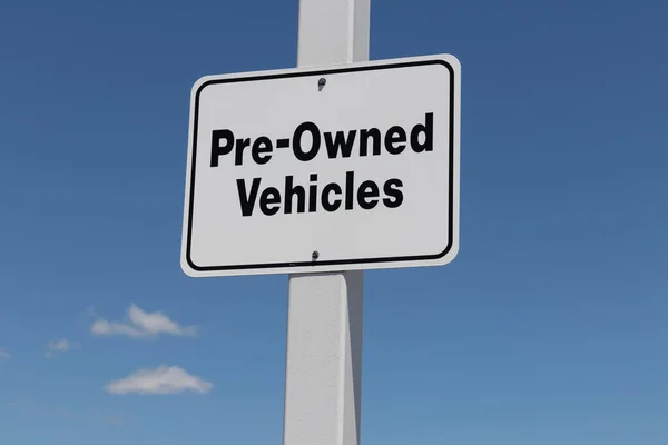 Pre Owned Vehicles Sign Used Car Dealership — Stock Photo, Image