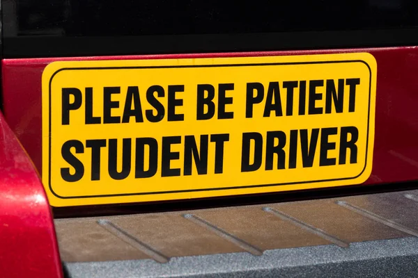 お願い患者学生ドライバーバンパーステッカー — ストック写真