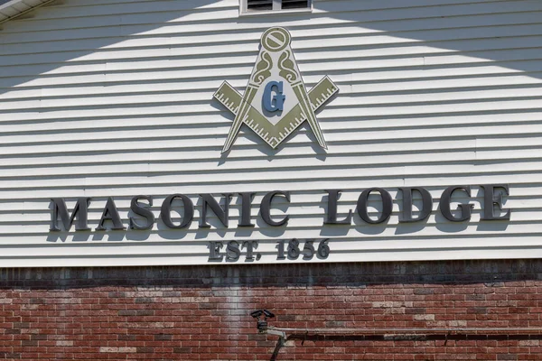 Zionsville Circa June 2020 Masonic Lodge Masonic Square Compasses Also — Stock Photo, Image