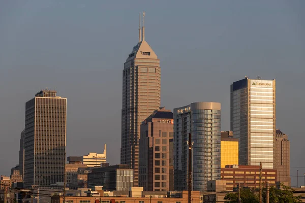 Indianapolis Circa Červenec 2020 Východ Slunce Nad Městskou Panorama Indy — Stock fotografie