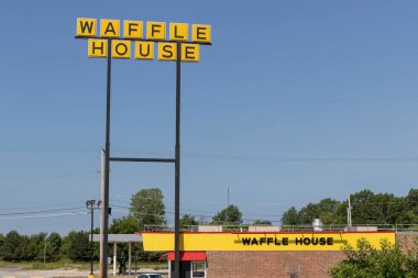 Lima - Temmuz 2020: Waffle House Iconic Southern Restoran Zinciri. Waffle House 1955 'te kuruldu..