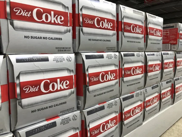 Indianapolis Близько Липня 2020 Cases Diet Coca Cola Виставці Продукти — стокове фото