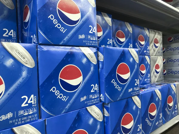 Kokomo 2020 Július Körül Pepsi Dobozok Polcon Pepsi Egyik Legnagyobb — Stock Fotó