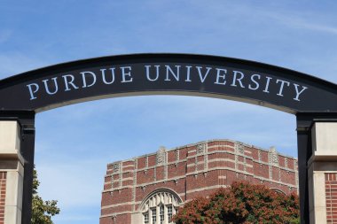 Batı Lafayette - Ağustos 2020: Purdue Purdue Üniversitesi Karşılama Merkezi.