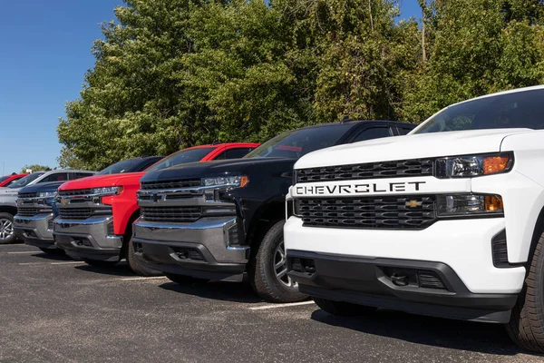 Plainfield Cirka September 2020 Chevrolet Silverado Pickup Lastbilar Som Visas — Stockfoto