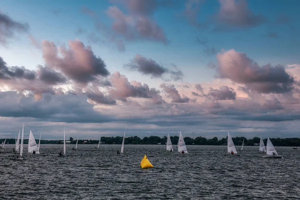 Ağustos 2014 Kingston Ontario Kanada Lawrence Nehrinde Yelkenli Yarışı — Stok fotoğraf