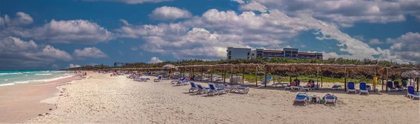 Idyllic Tropical Beach Cuba Santa Clara Wide Angle Panoramic View — Stock Photo, Image