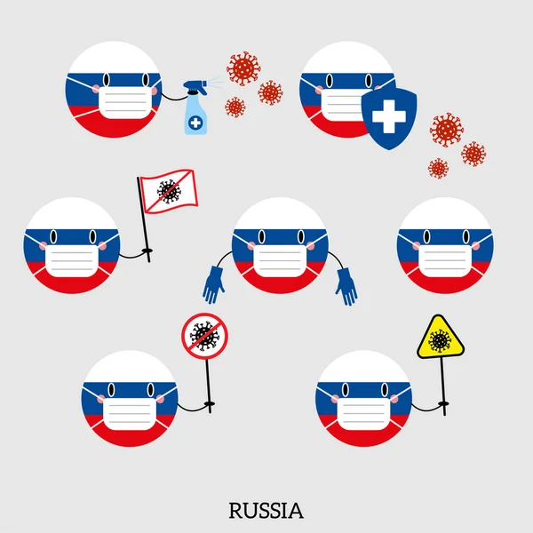 Set of Russia Country Balls Icons