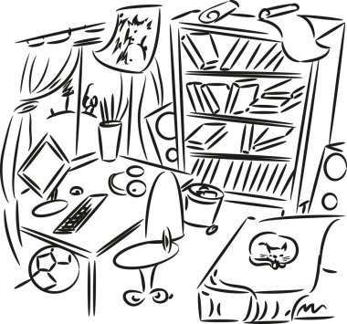 Kroki gencin yatak odası