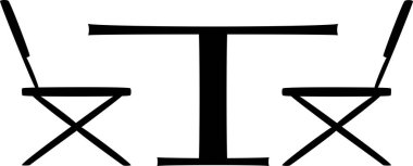 Mutfak masa sandalye ile silüeti