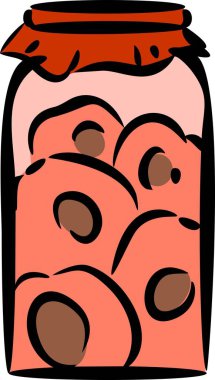 Cam kavanoz konserve şeftali ile