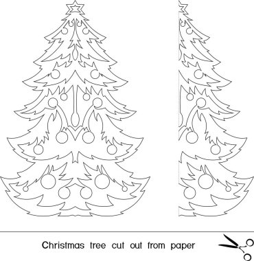 Noel ağacı gazeteden kesip 