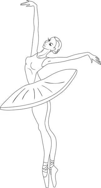 Coloriage Avec Ballerine — Image vectorielle