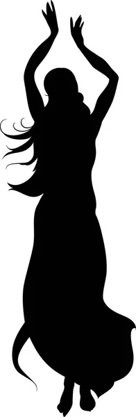 Silhouette Bellydancer Sur Fond Blanc — Image vectorielle