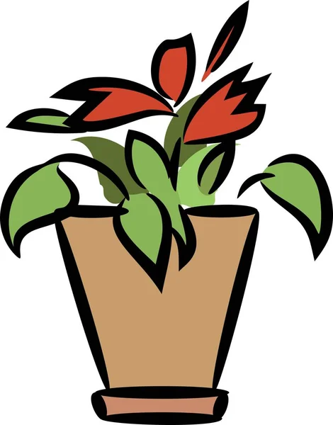 Maceta Con Planta Interior — Vector de stock