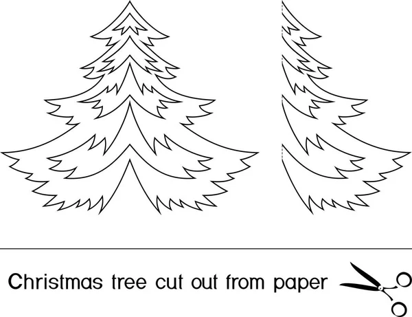 Kerstboom Uitgeknipt Uit Paper — Stockvector