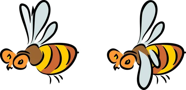 Σκίτσο Του Μέλισσα Πάνω Λευκό Φόντο — Διανυσματικό Αρχείο