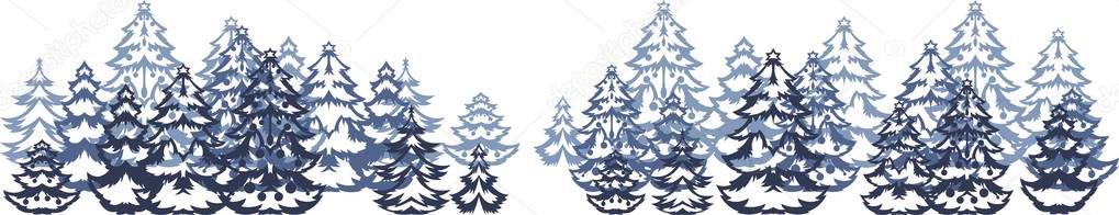 Background with stylized Christmas trees