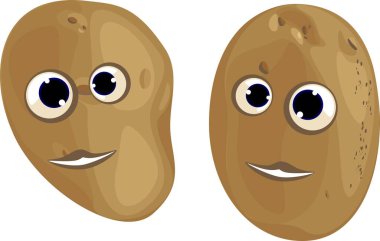 Beyaz arka plan üzerinde komik patates 