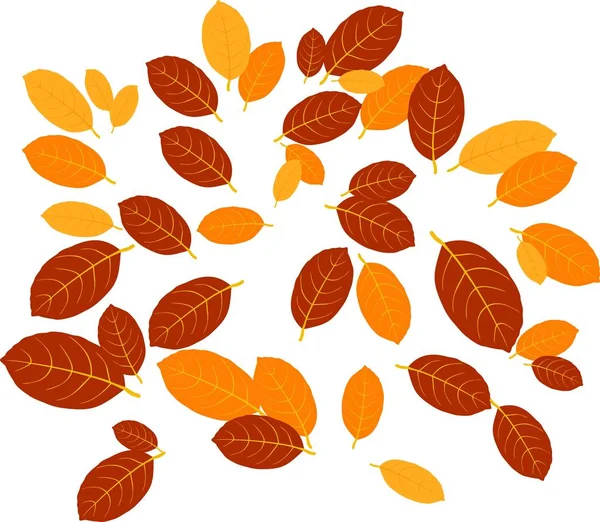 Arka plan düzensizce dağınık sonbahar yaprakları ile