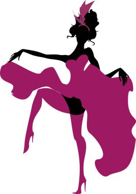 Cancan dansçı silüeti 