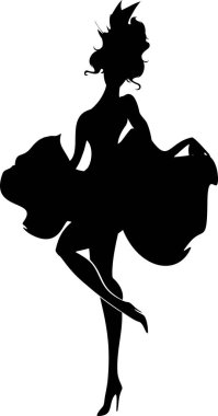 Cancan dansçı silüeti 
