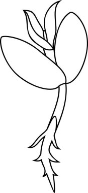 Boyama sayfası. Fide yaprakları ile