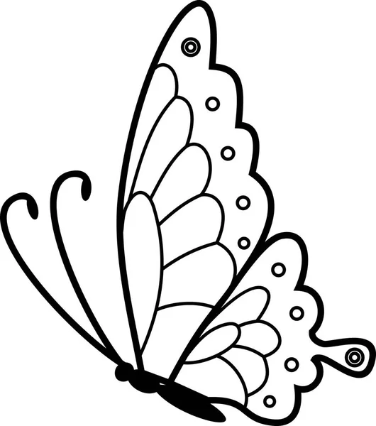 Létající Motýl Zbarvení Stránku — Stockový vektor