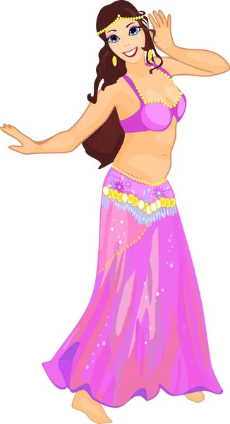 Cartoon Belly Dancer White Background — Stock Vector