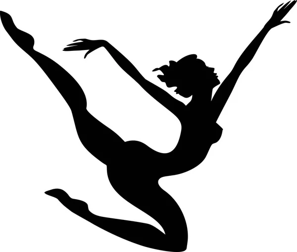 Silhouette Gymnaste Sur Fond Blanc — Image vectorielle