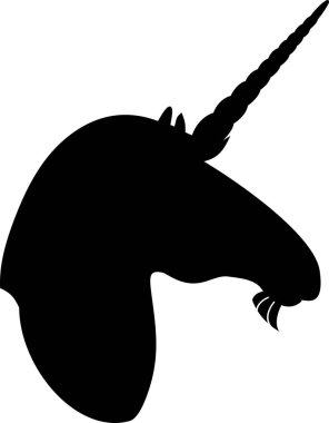 Tek boynuzlu at kafası silüeti