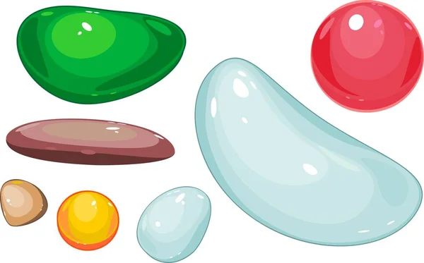 Set Semiprecious Colorful Gemstones — Stock Vector