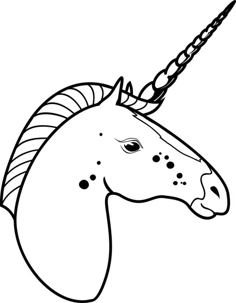 Página Para Colorear Cabeza Unicornio — Vector de stock