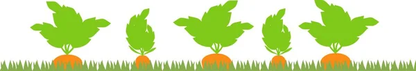 Gemüsebeet Mit Karottensilhouetten — Stockvektor