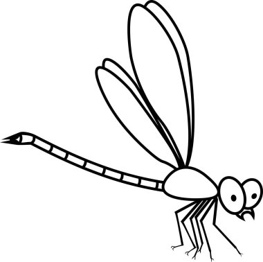 Sevimli çizgi Yusufçuk ile boyama sayfası