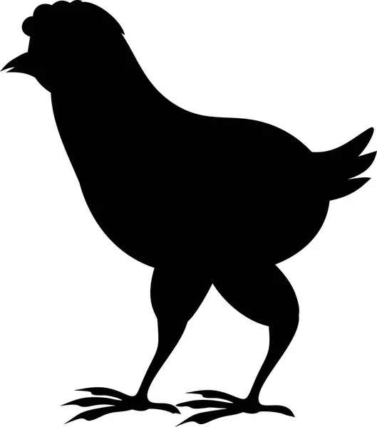 Silueta Negra Pollito — Vector de stock