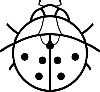 Boyama sayfası. Stilize çizgi film uğur böceği