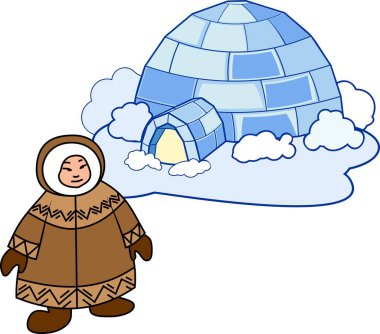 Ulusal giysiler ve Igloo Eskimo