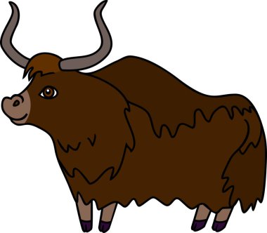 Beyaz arka plan üzerinde vahşi karikatür yak