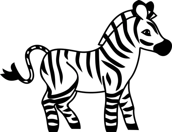 Zebra Kreskówka Białym Tle — Wektor stockowy