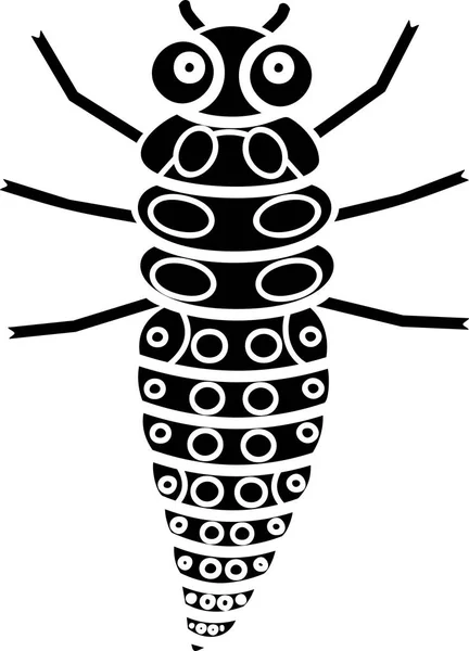 白い背景のテントウムシの幼虫を様式化された漫画 — ストックベクタ