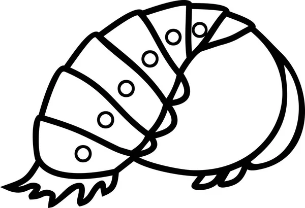 ページを着色 漫画ホワイト バック グラウンドのテントウムシの蛹 — ストックベクタ