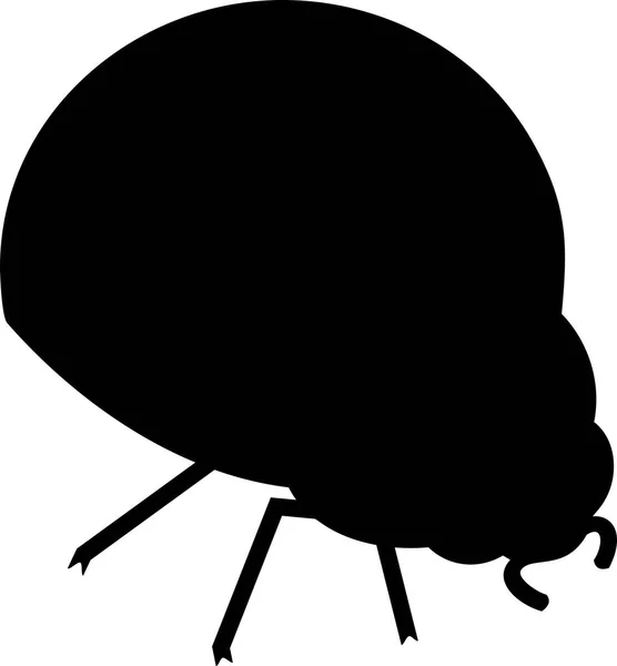 Black Silhouette Cartoon Beetle — Stock Vector