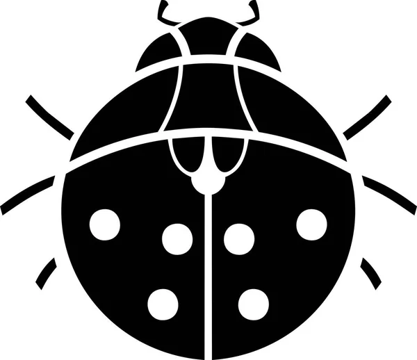 Silhouette Noire Coccinelle Stylisée — Image vectorielle