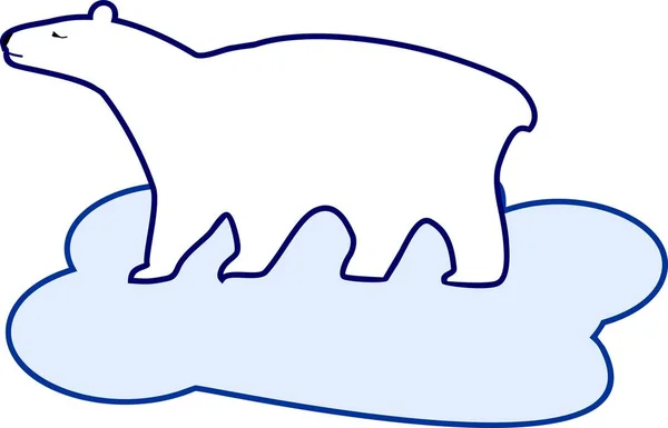 浮冰上北极熊的风格化平面图象 — 图库矢量图片