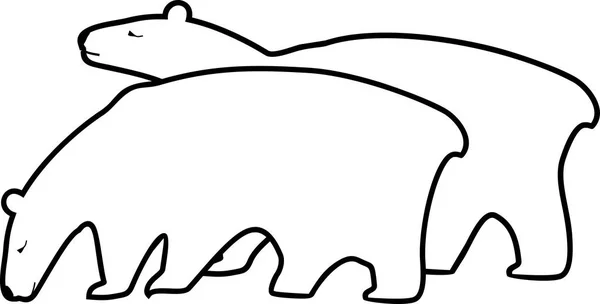 两只北极熊的程式化平面图象 — 图库矢量图片