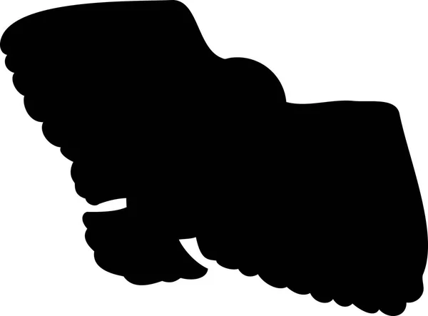 白色背景下的风格化飞行极地猫头鹰黑色剪影 — 图库矢量图片