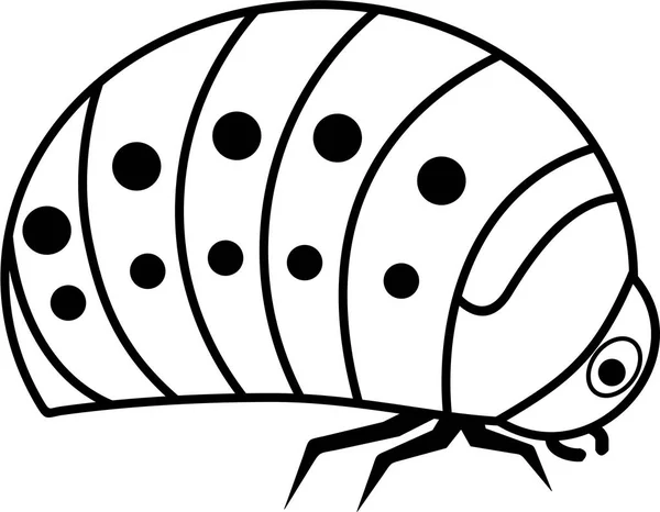 白い背景にコロラドハムシの幼虫 — ストックベクタ